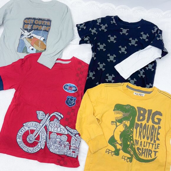 Long Sleeve Boy's Shirt Bundle of 5 Play Tops 5T - Picture 1 of 7